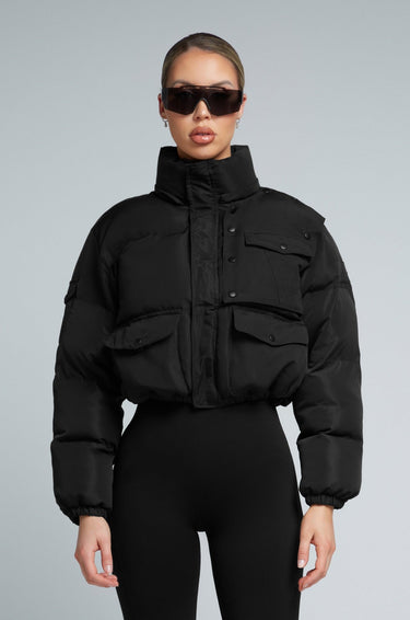 W23/24 KG Cropped Puffer Jacket - BlackPUFFER - B - S/MKATE GALLIANO