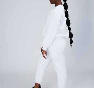 women’s white jumper and white tracksuit pants - kate galliano activewear