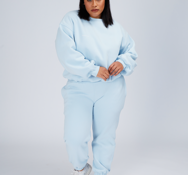 baby blue tracksuit pants - women’s jumper and tracksuit pants set - kate galliano activewear