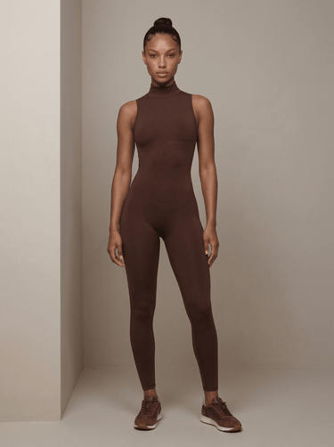 High Neck Jumpsuit - Cacao | Kate Galliano Activewear