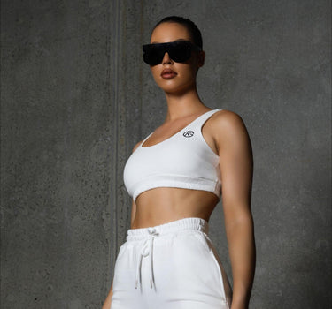 KG Lounge Crop Top - White Crop Top - white crop top for women - white gym top -  Women's Sports Top - Kate Galliano Activewear