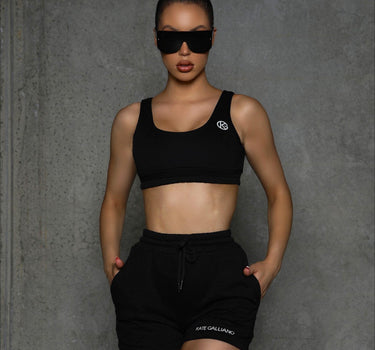 KG LOUNGE Shorts - Black - Kate Galliano - black shorts - black activewear shorts - activewear shorts