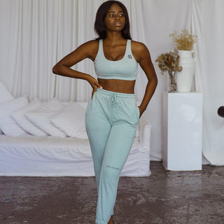 kg lounge collection - sage crop top - women's sports top - workout crop top - kate galliano activewear
