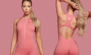 barbie pink romper - kg pink romper - activewear romper - pink romper for women - kate galliano activewear