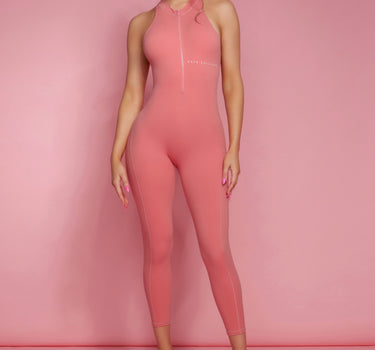 pink jumpsuit - barbie pink jumpsuit - kg jumpsuit - bubblegum pink jumpsuit - kate galliano activewear