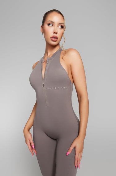 grey jumpsuit - gray jumpsuit - kg grey jumpsuit - grey jumpsuit for women - kate galliano activewear