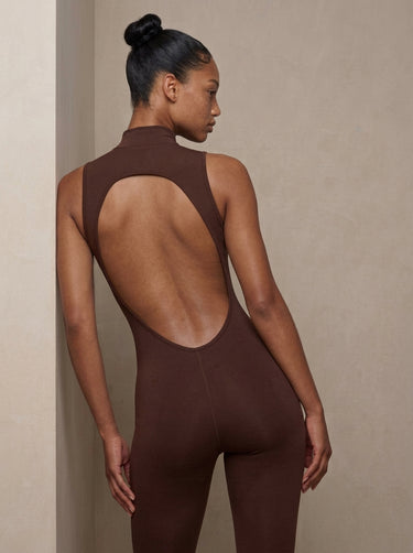 High Neck Jumpsuit - Cacao | One Pieces Activewear