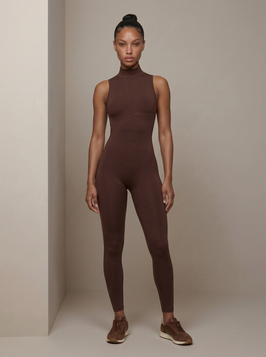 High Neck Jumpsuit - Cacao | Kate Galliano Activewear