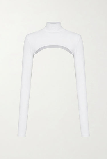 High Neck Shrug - White