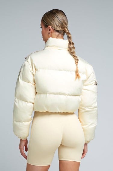 KG Cropped Puffer Jacket - Cream  | Kate Galliano activewear 