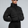 KG Cropped Puffer Jacket - Black  | Kate Galliano activewear 