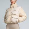 KG Cropped Puffer Jacket - Latte Cream  | Kate Galliano activewear 