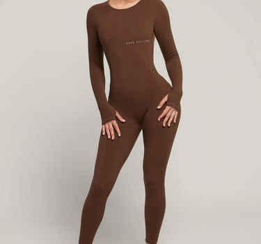 Long Sleeve Jumpsuit - Cacao | Kate Galliano Activewear