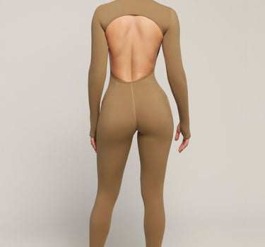 Long Sleeve Jumpsuit - Caramel