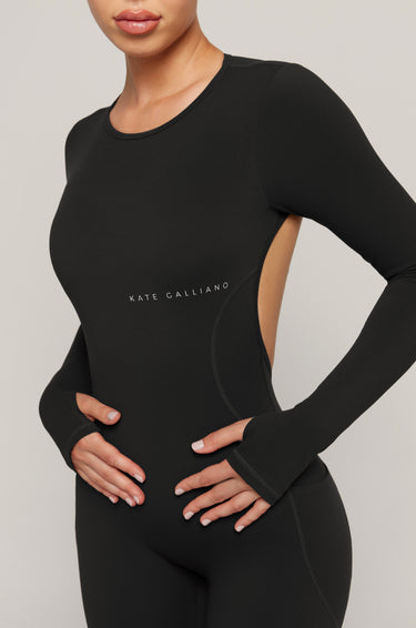 Long Sleeve Pocket Jumpsuit - Black