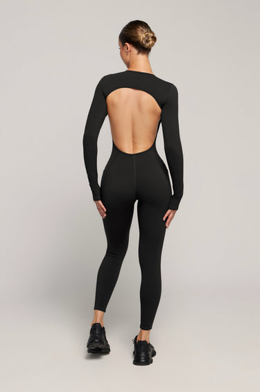 Long Sleeve Pocket Jumpsuit - Black