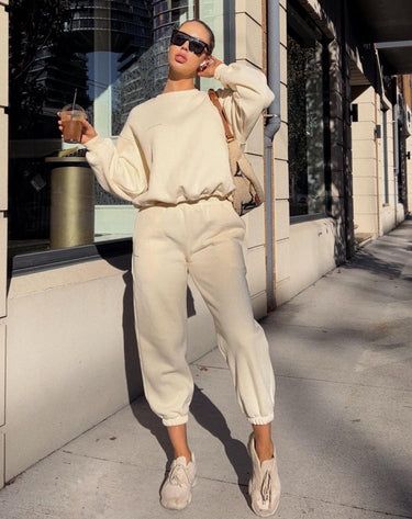 luxe cream tracksuit | KATE GALLIANO Activewear