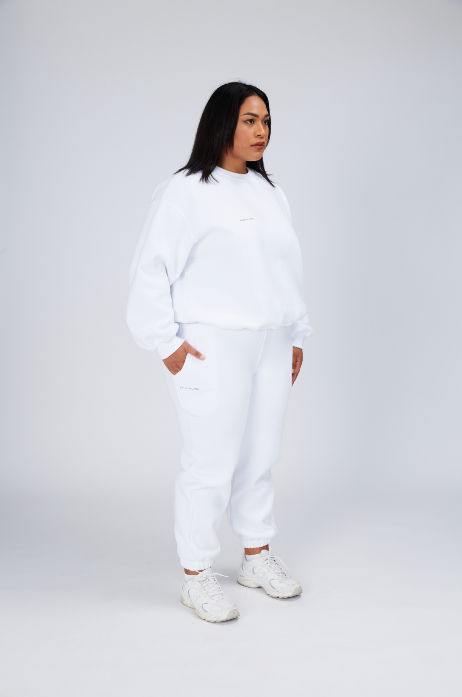 women’s white jumper - white jumper and trackpants - kate galliano activewear