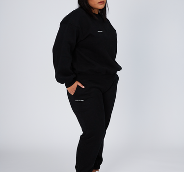 women's black tracksuit pants and jumper set - luxe tracksuit pants and jumper - kate galliano activewear