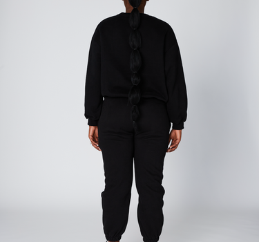 black tracksuit pants and jumper set for women -  black trackpants and black jumper - kate galliano activewear