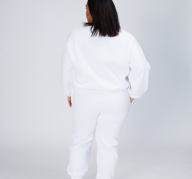 White Cotton Elegant Tracksuit, White Women Sports set White Sports set of  high-grade thick cotton wi…