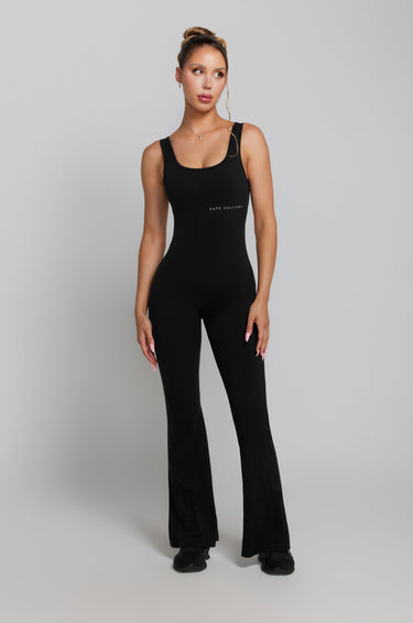 Scrunch Flared Jumpsuit - Black | Kate Galliano Activewear