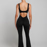 Scrunch Flared Jumpsuit - Black | Kate Galliano Activewear