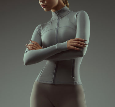 Zip Up BBL Jacket Light Grey | Kate Galliano Activewear