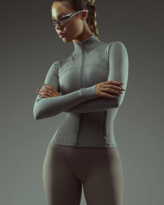 Zip Up BBL Jacket Light Grey | Kate Galliano Activewear