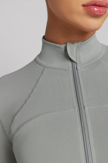 Zip Up BBL Jacket Light Grey | Kate Galliano Activewear