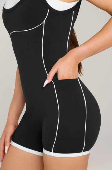 Contrast Romper - BlackKG25-BLA-L/XLKATE GALLIANO