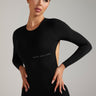 black Long sleeve backless romper -  Black long sleeve romper - black romper - Kate Galliano Activewear