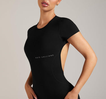 Short sleeve romper - black | Kate Galliano activewear