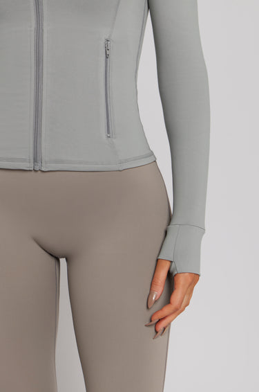 Zip Up BBL Jacket Light Grey | Kate Galliano Activewear