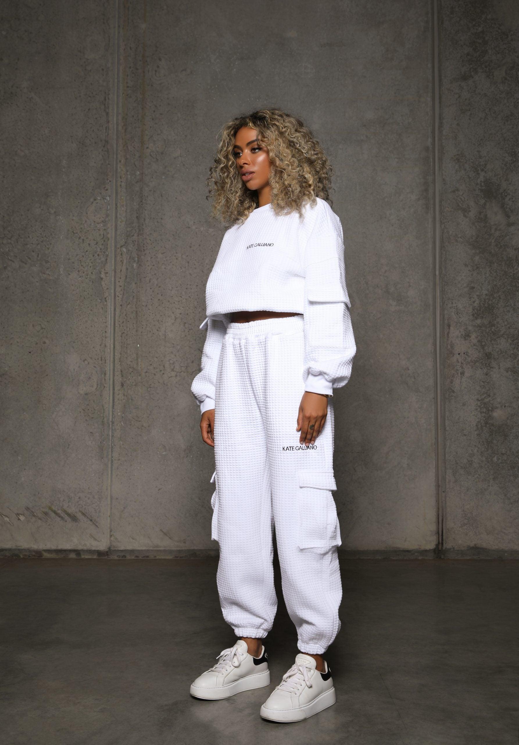 KG22 Quilted Tracksuit Pants - White - Kate Galliano