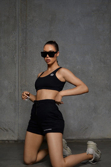 KG LOUNGE Shorts - Black - Kate Galliano - black shorts - black activewear shorts - activewear shorts