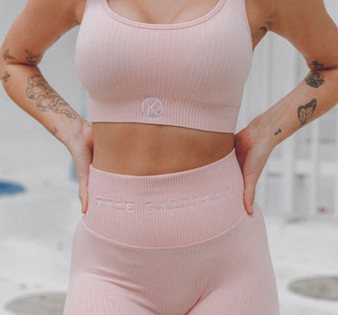 Ribbed Seamless Sports Bra - Pink - Kate Galliano