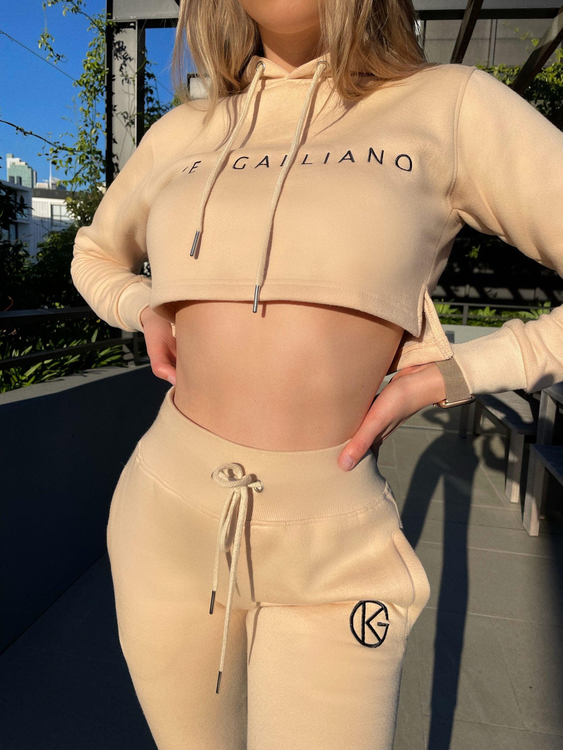 KG High Waisted Tracksuit Pants - Cream - Kate Galliano