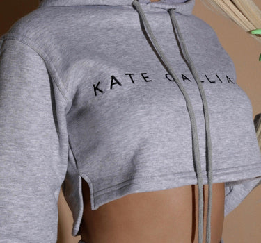 KG Cropped Hoodie - Grey - Kate Galliano