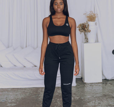 KG Lounge - Black Crop Top - Black Women's Sports Top - Workout top - kate galliano activewear