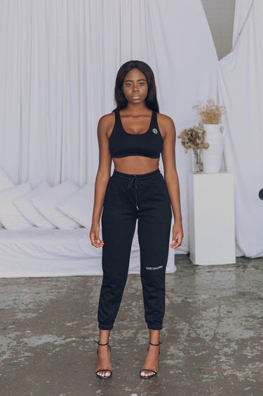 KG Lounge - Black Crop Top - Black Women's Sports Top - Workout top - kate galliano activewear