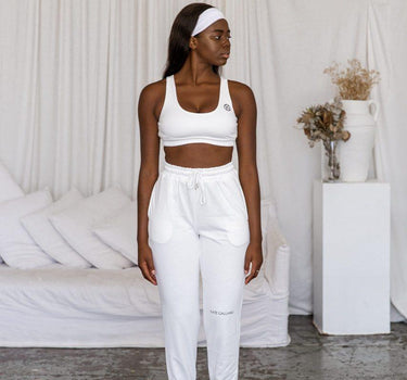 KG LOUNGE Joggers in White - Kate Galliano Activewear - white jogger pants for women 
